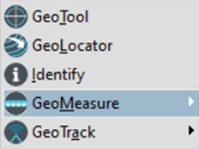 The GeoPDF Toolbar with five menu items--GeoTool, GeoLocator, Identify, GeoMeasure, and GeoTrack