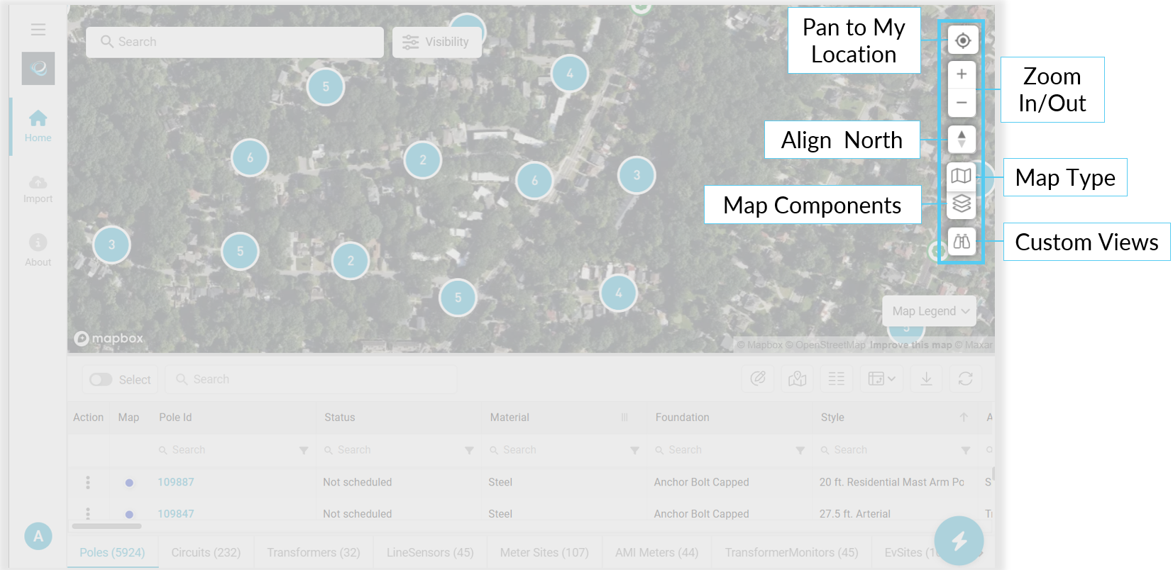 Map Toolbar overview with each tool labeled