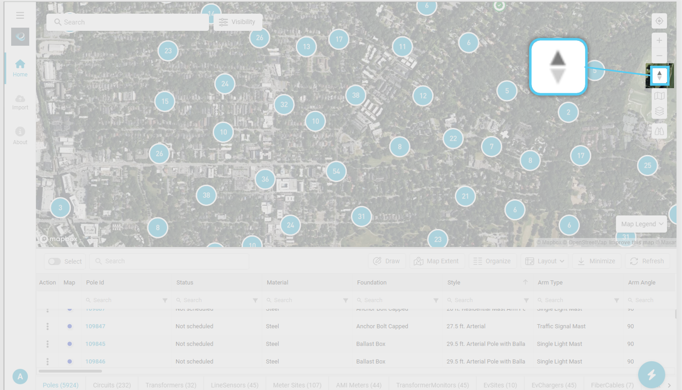 Align North icon highlighted in the Map Toolbar